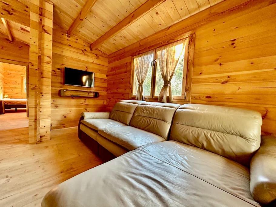 Chalet Bois Jacuzzi Bessan Exterior photo